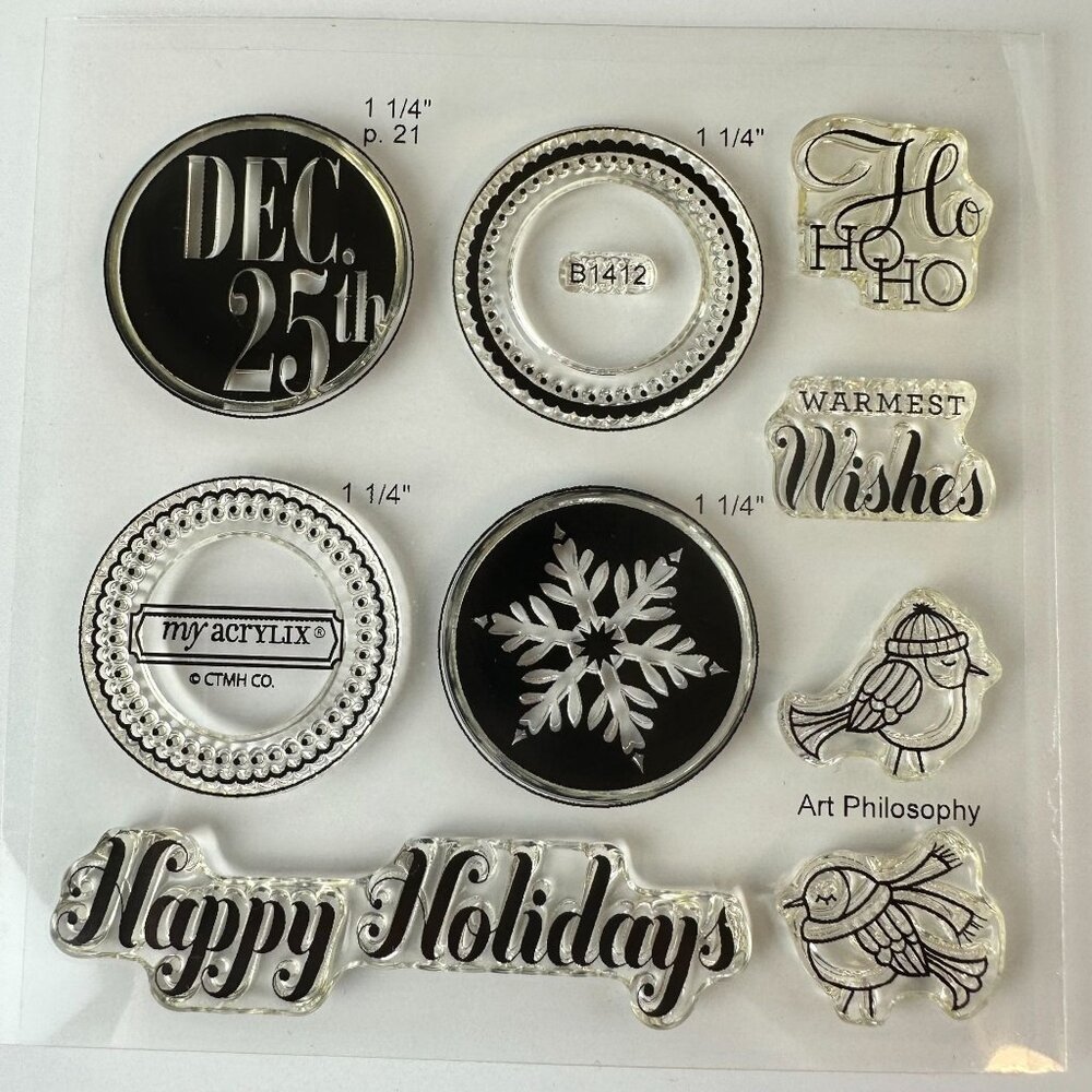 CTMH My Acrylix Stamps B1412 Holiday Winter Christmas
